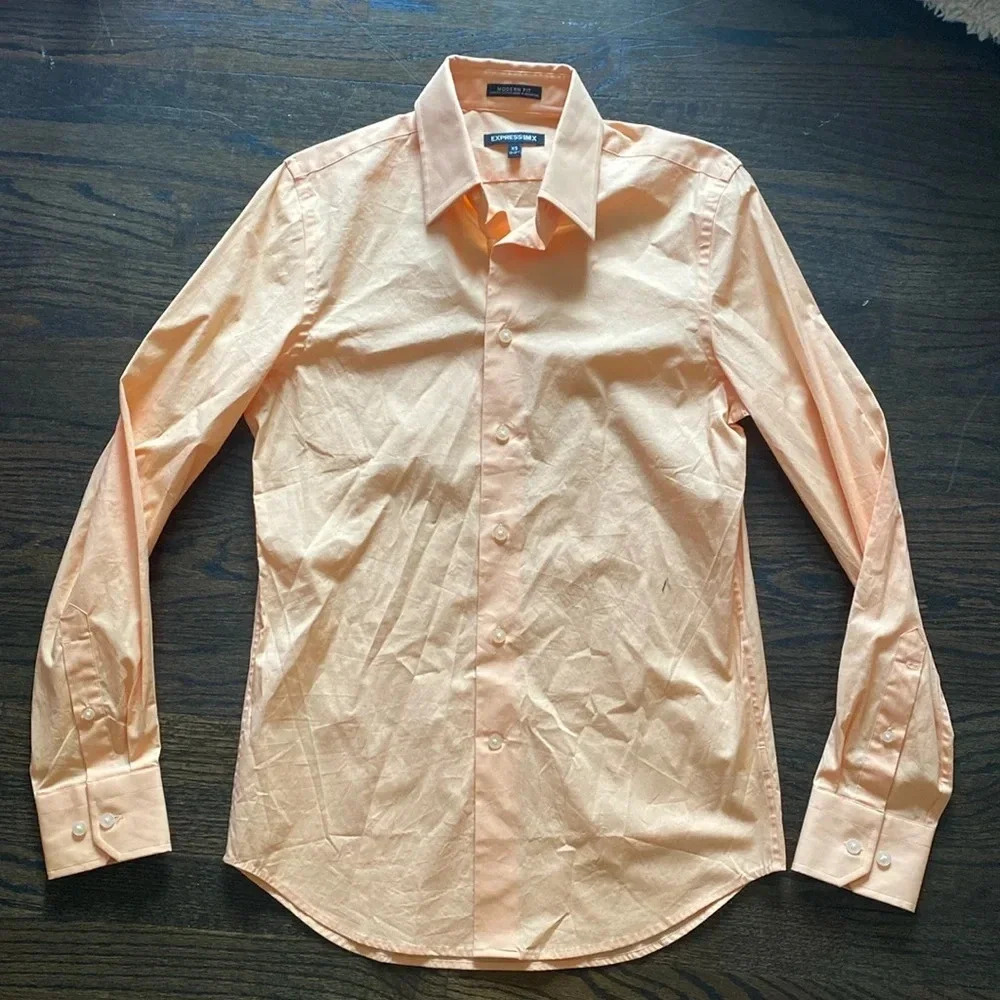 Express 1MX Orange Button Up